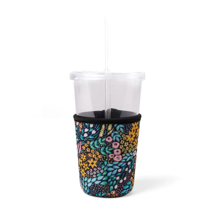Black Florals Iced Coffee Coozie