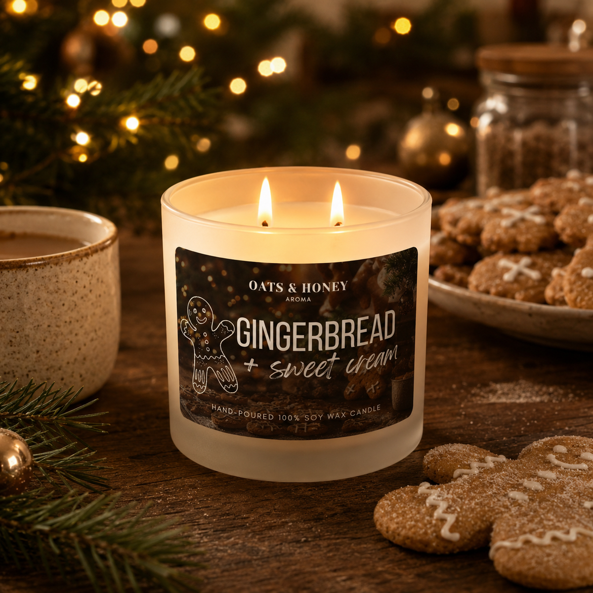 Gingerbread + Sweet Cream | Hand-Poured, Soy Wax
