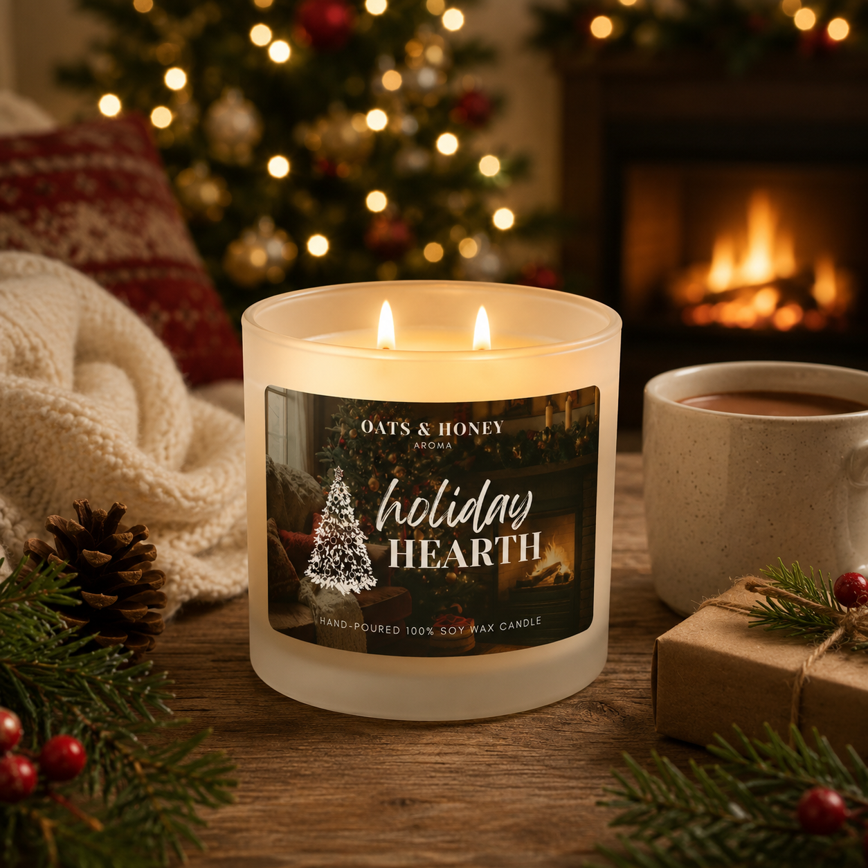 Holiday Hearth | Hand-Poured, Soy Wax