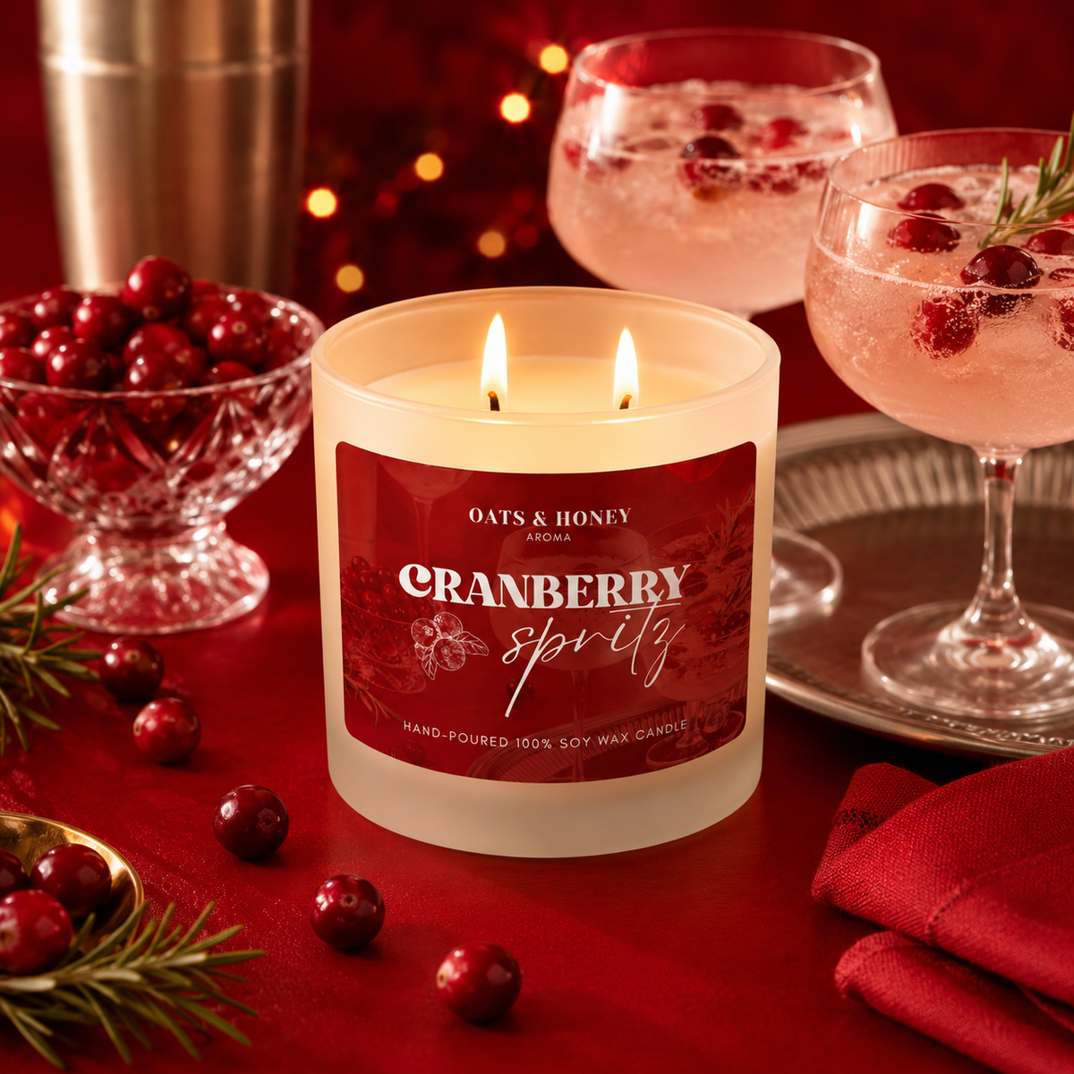 Cranberry Spritz | Hand-Poured, Soy Wax