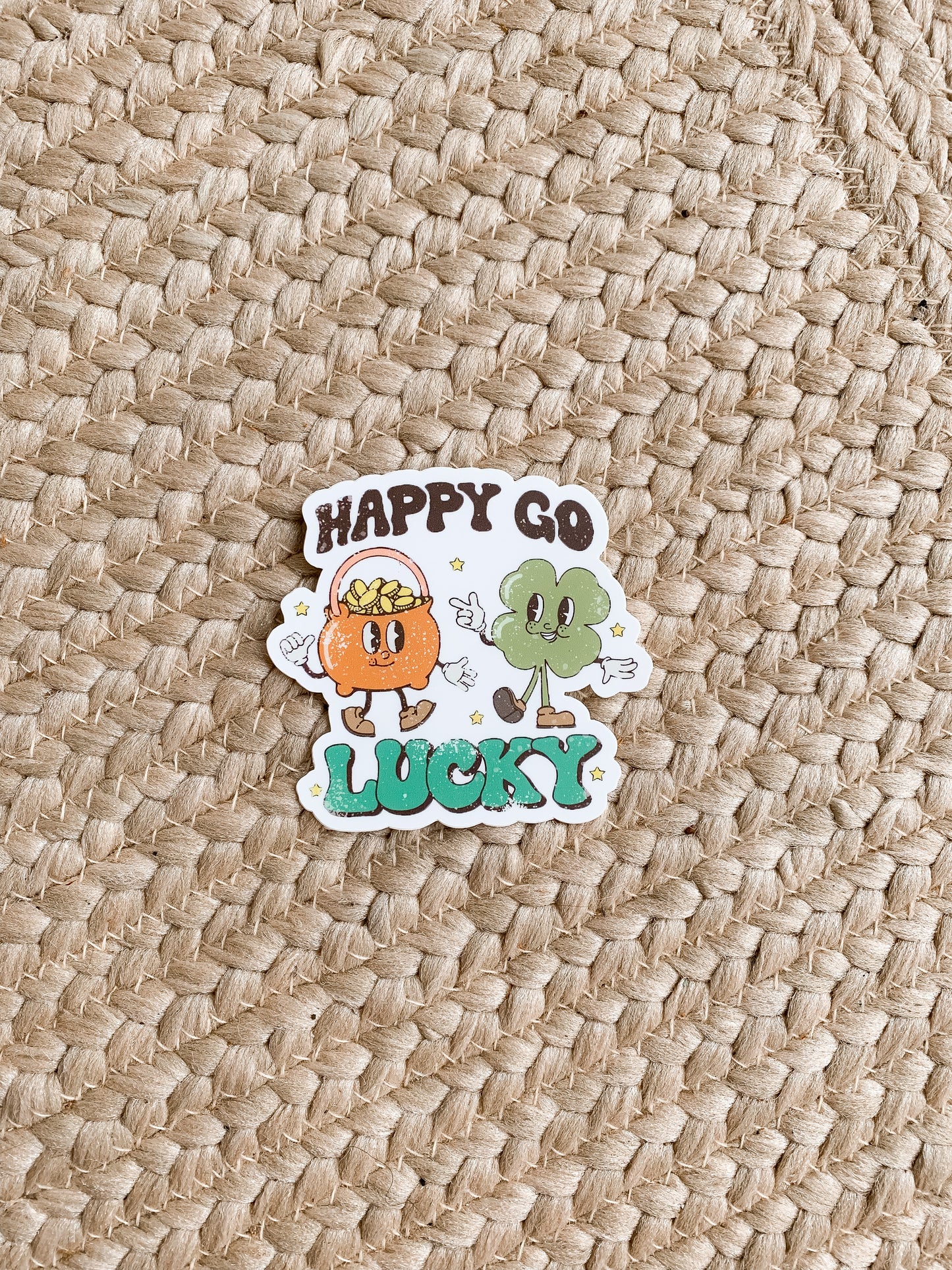 Happy Go Lucky Retro Sticker