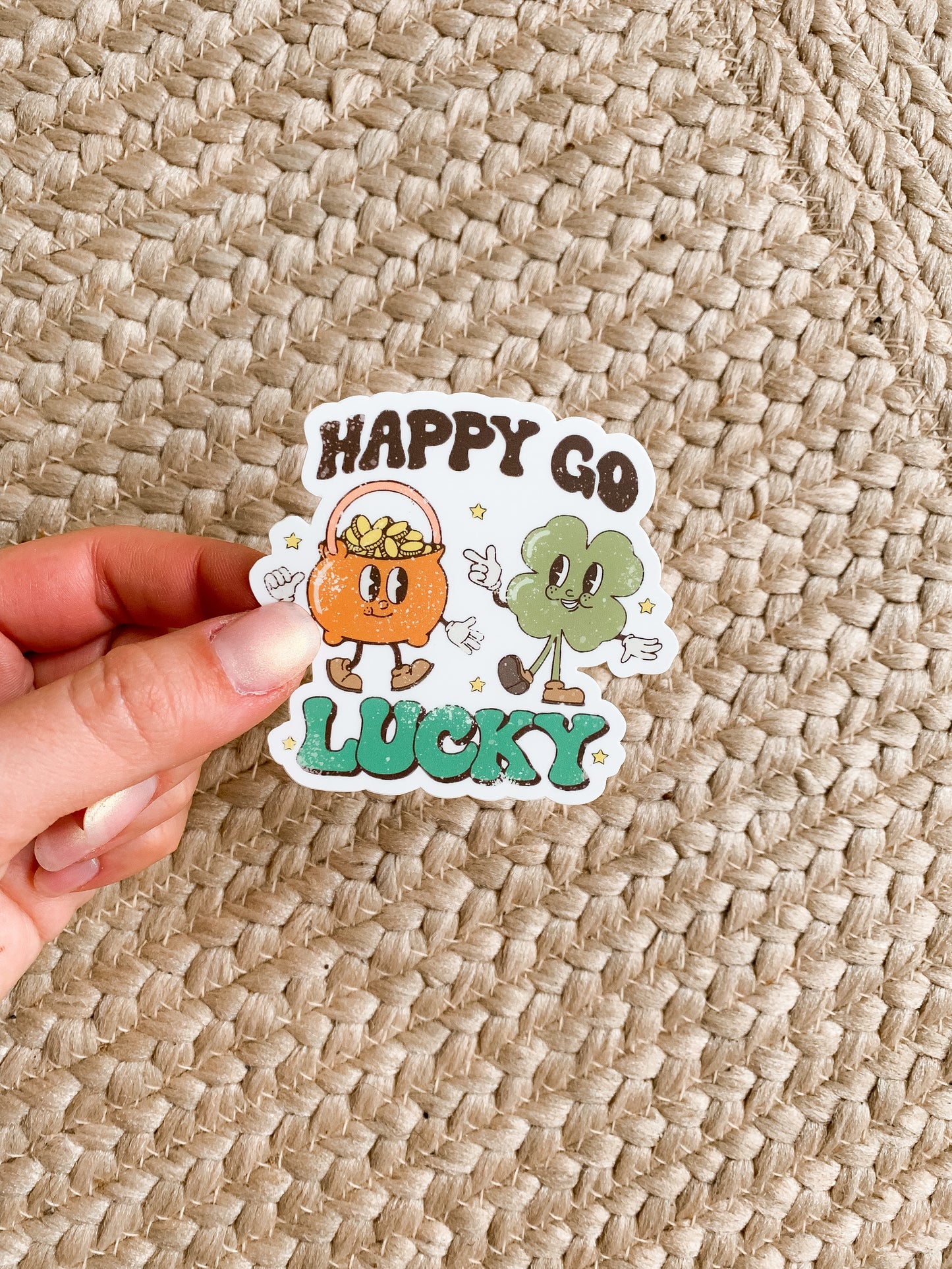 Happy Go Lucky Retro Sticker