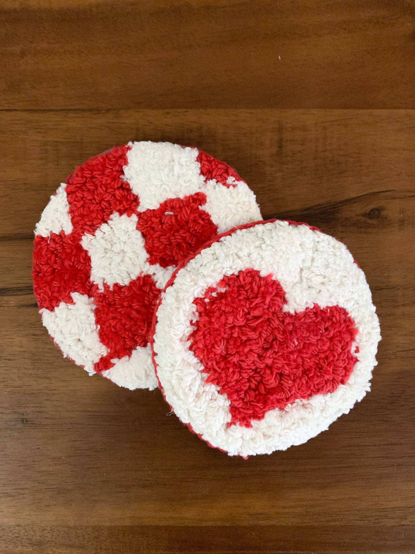 Valentine's Day Mug Rug Set - Red and White