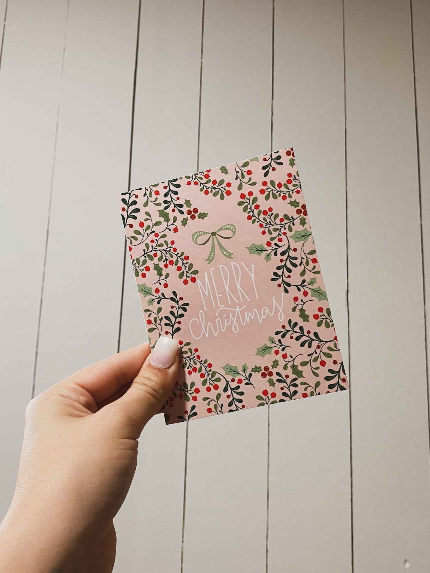 Holly Berry Bows | Christmas Card
