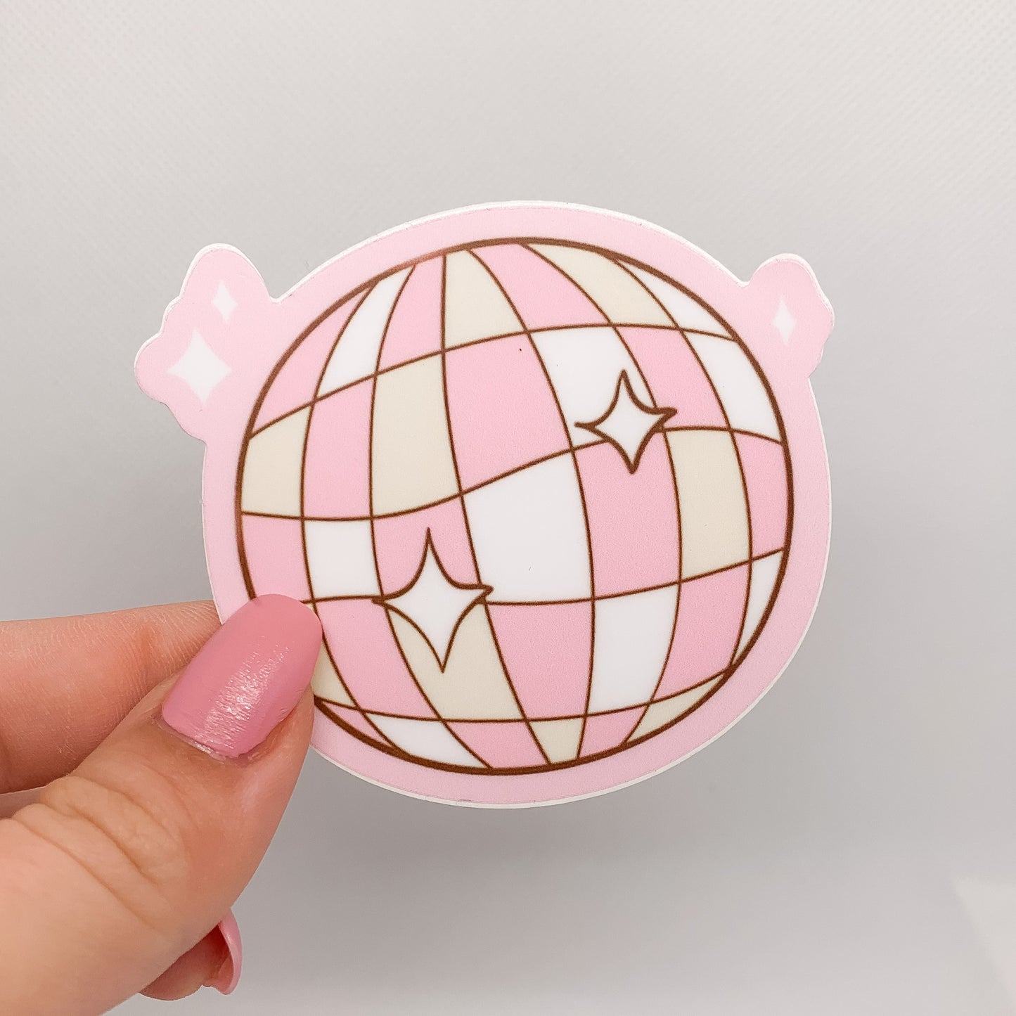 Pink Disco Ball Sticker