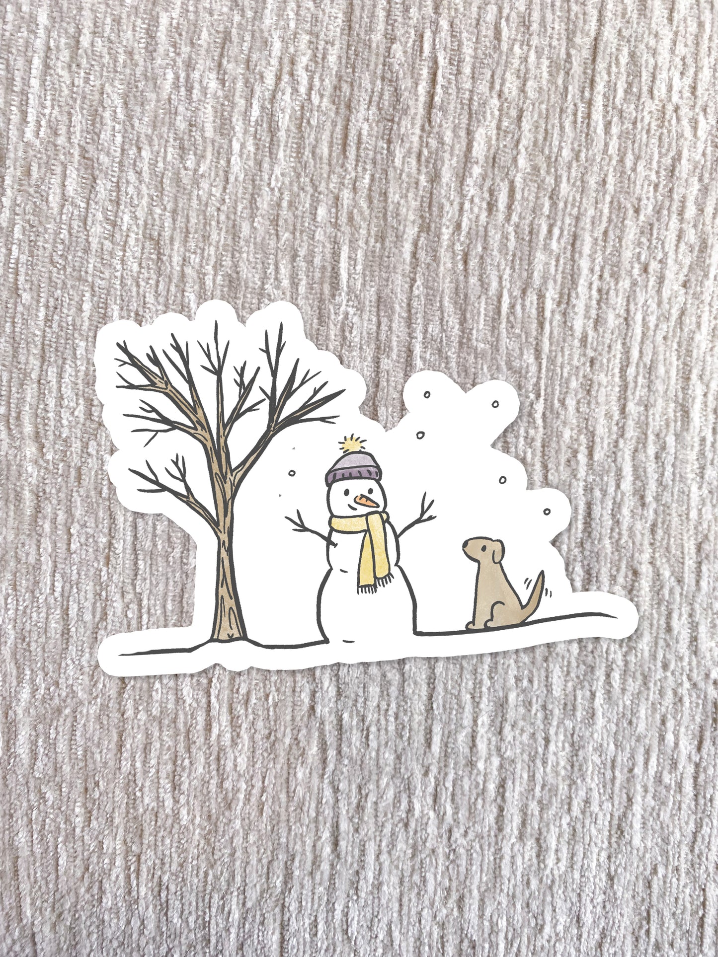 Snowman and Puppy Sticker