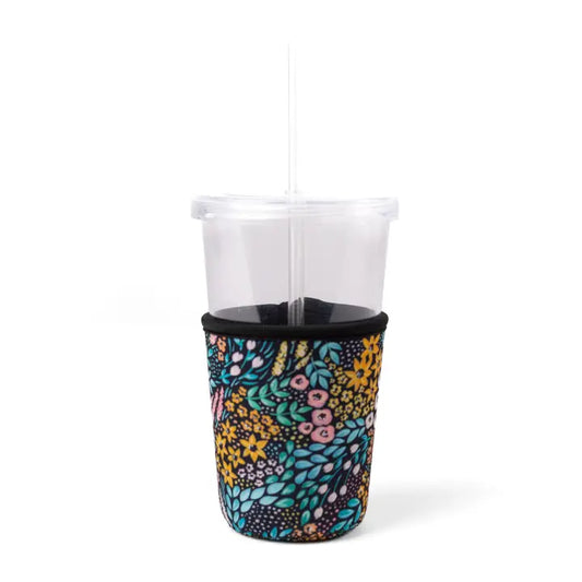 Black Florals Iced Coffee Coozie