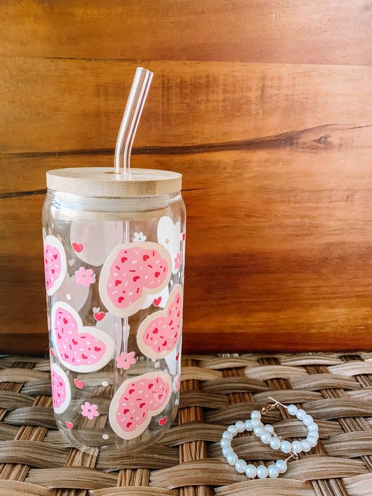 Valentine Cookies - Glass Can Cup