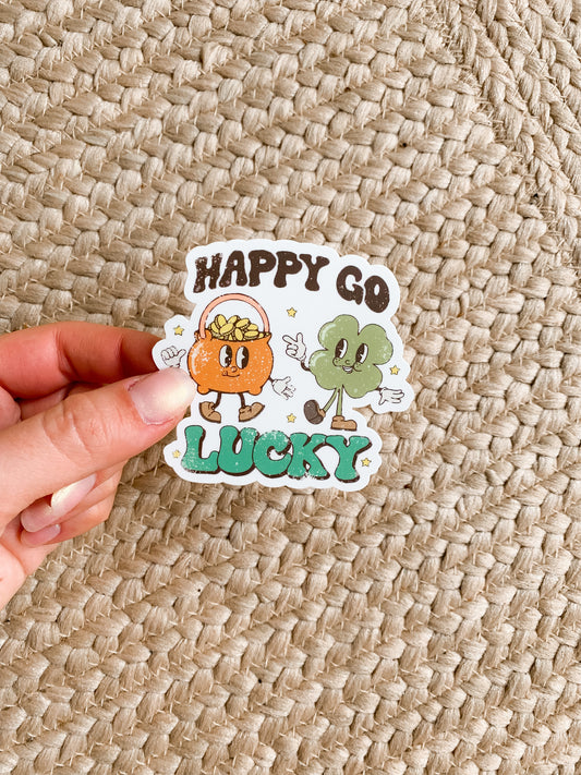 Happy Go Lucky Retro Sticker