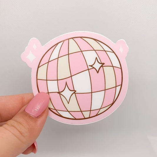 Pink Disco Ball Sticker