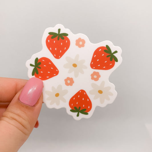 Springtime Strawberries Sticker
