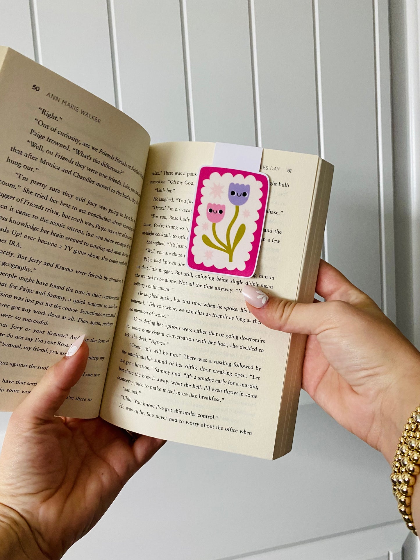 Happy Tulips Magnetic Bookmark