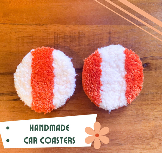 Car Coaster Set - Orange Stripes
