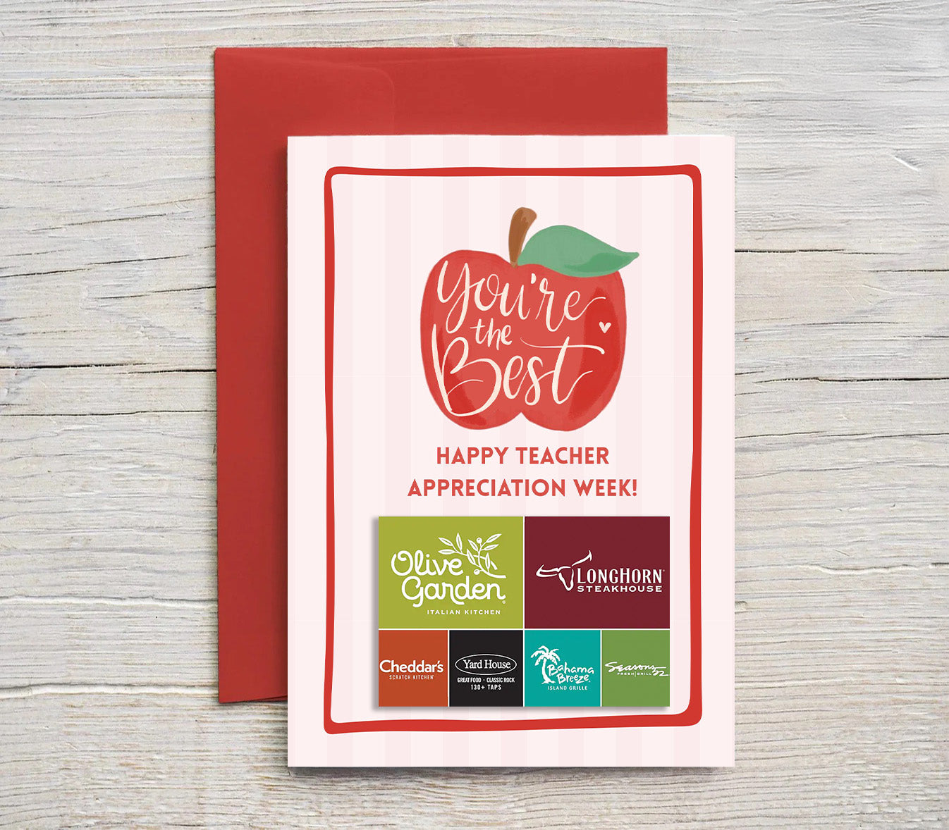 You're the Best | Teacher Appreciation Gift Card Holder
