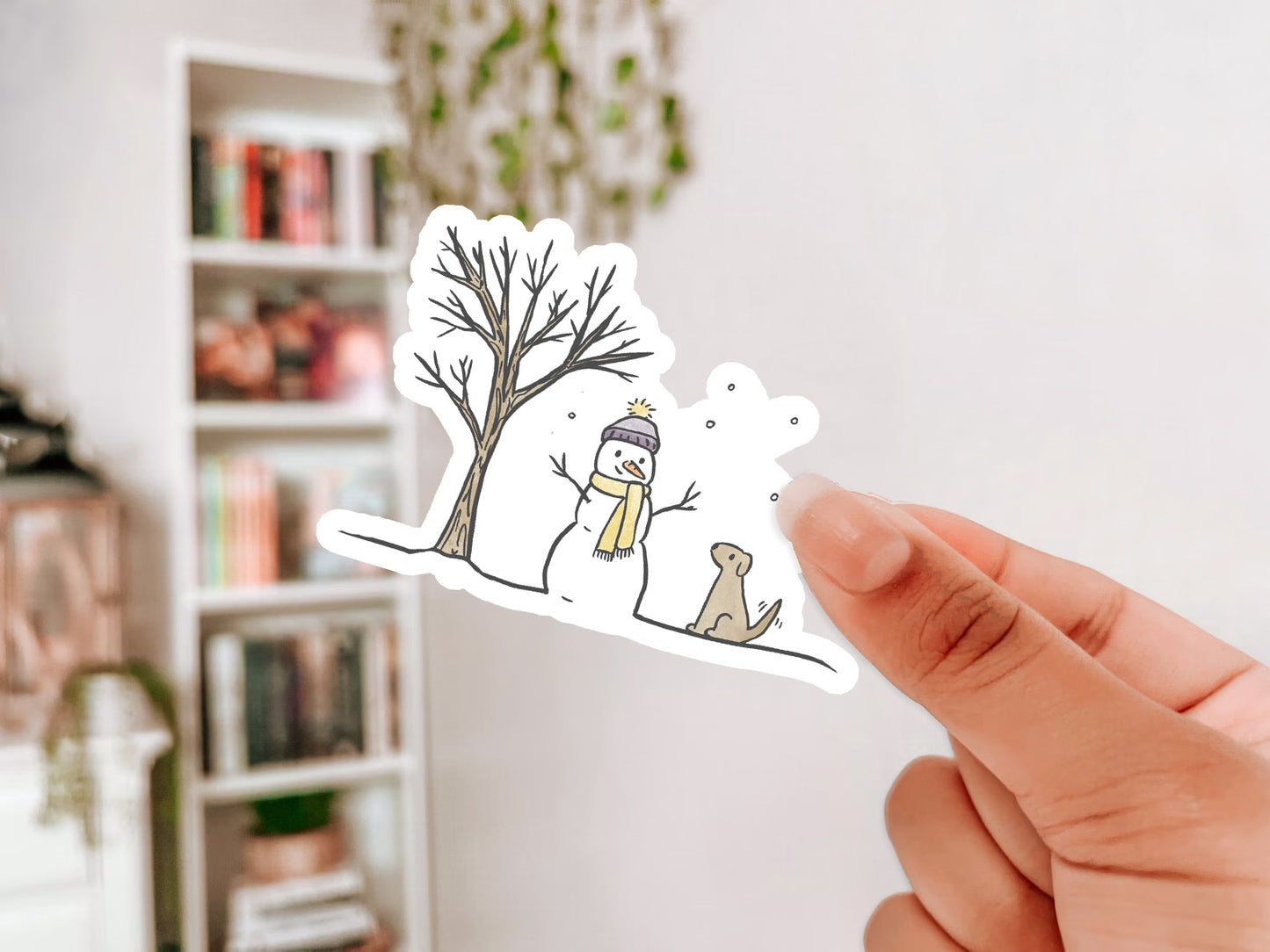 Snowman and Puppy Sticker